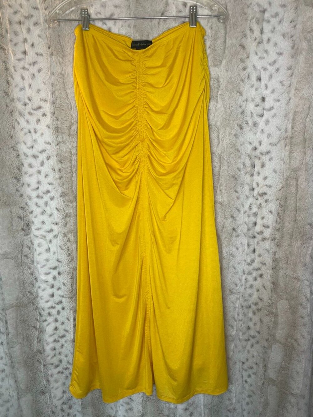 House of Harlow 1960 Yellow Ruched Maxi Dress Size M